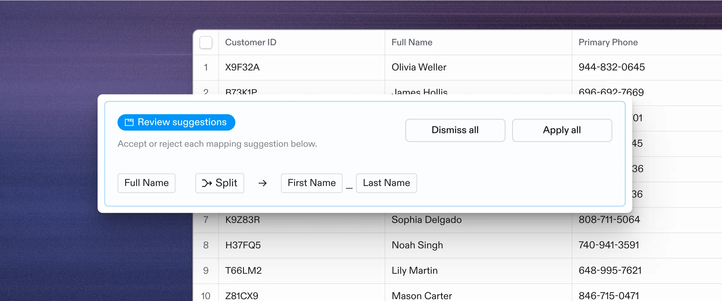 Review Suggestions Mockup