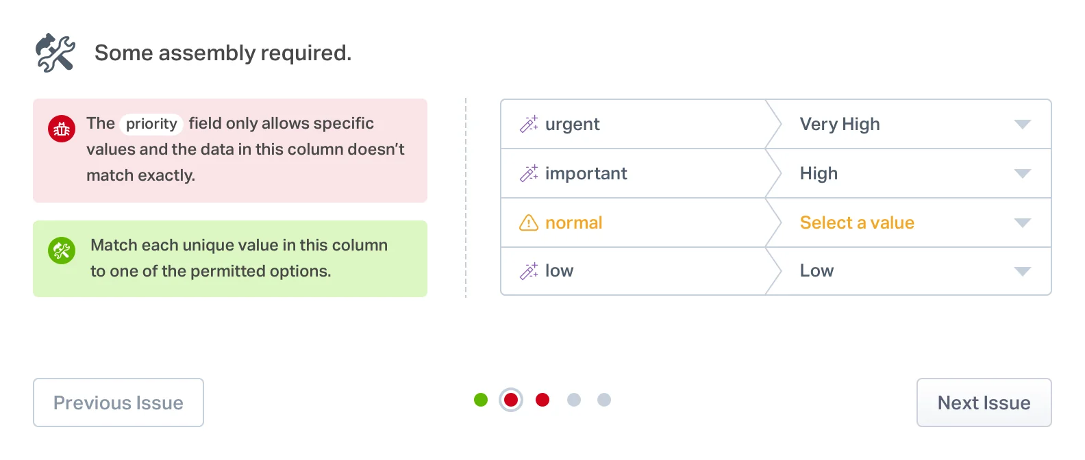 Flatfile error correction UI