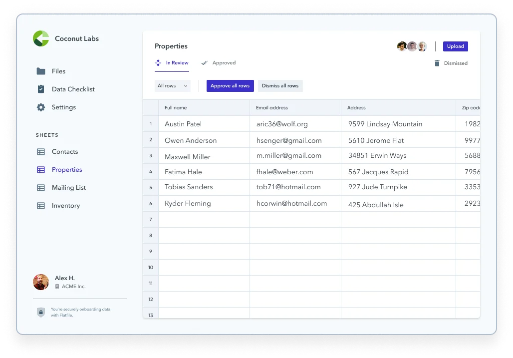 Workspace UI from V3 Flatfile Platform