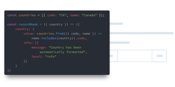 Data hooks animation