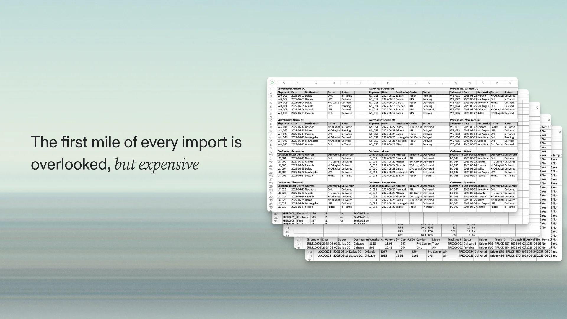 The first mile of every import is overlooked, but expensive