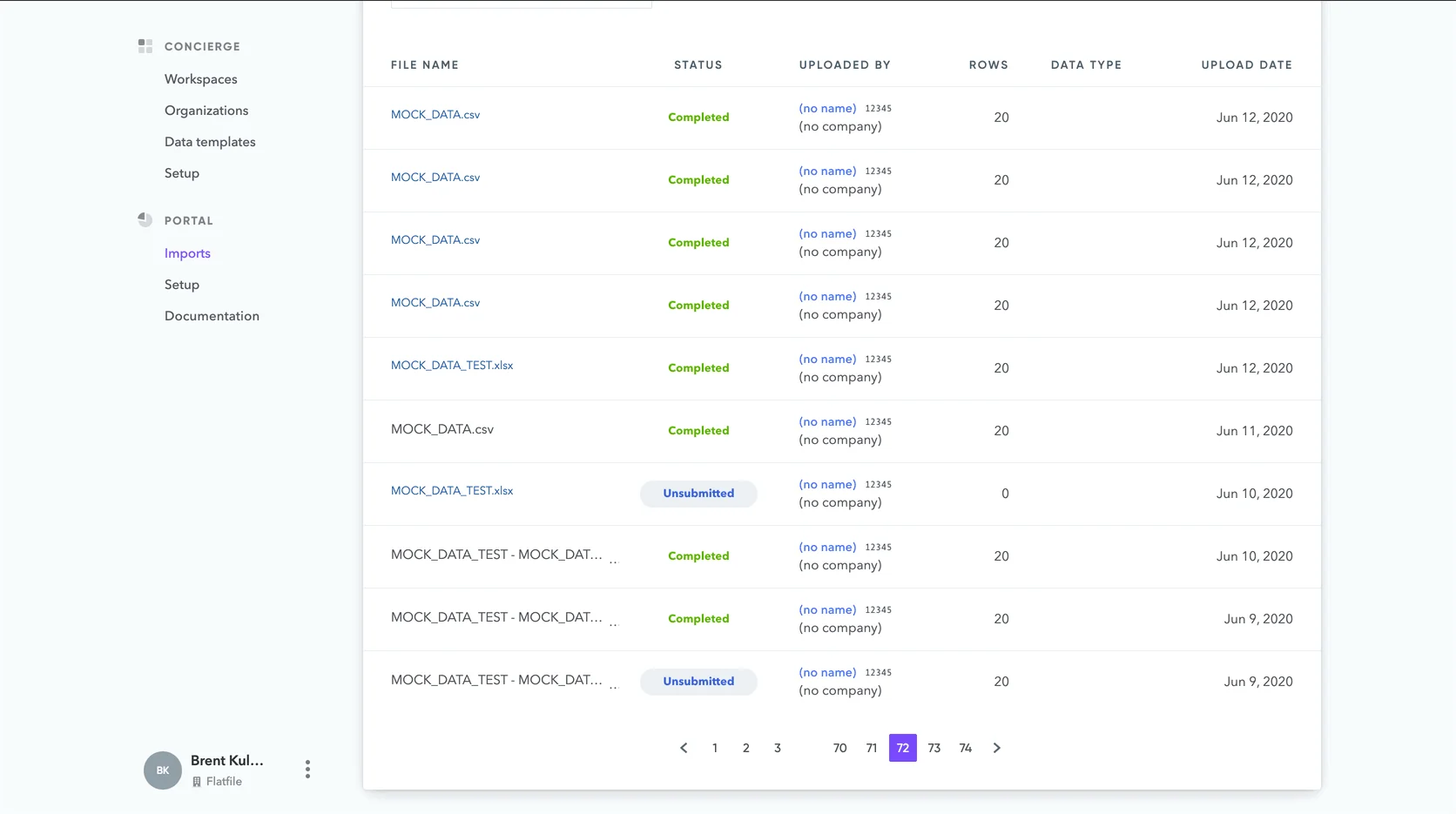 Getting data from the Flatfile dashboard