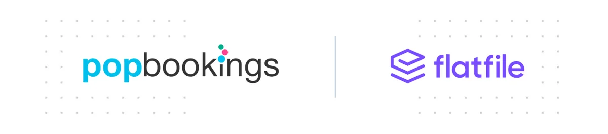 Popbookings and Flatfile logos