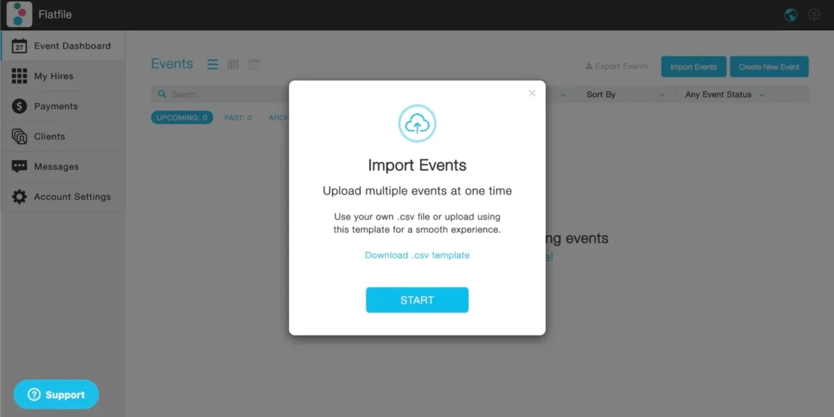Screenshot of popbookings' events importer