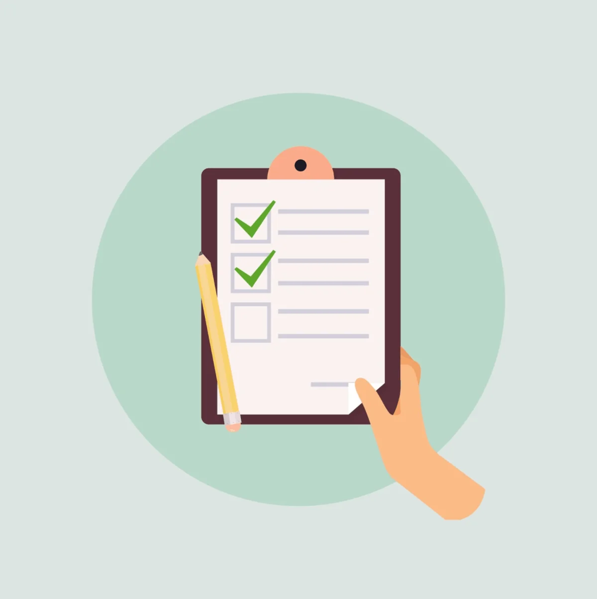 Clipboard with check marks