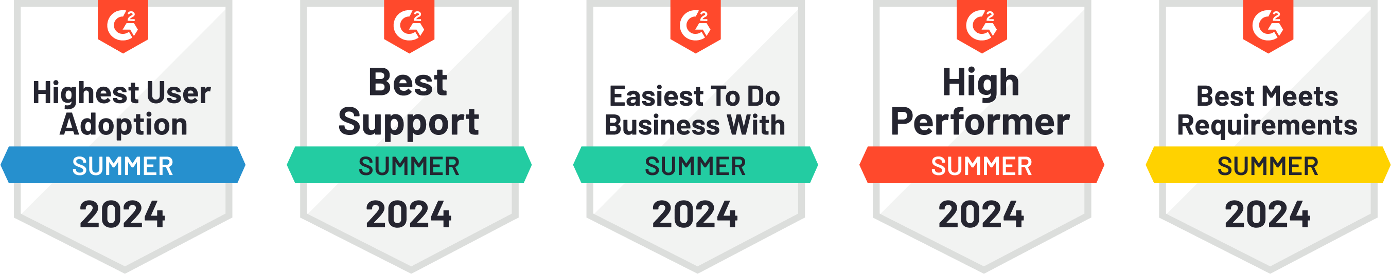 Flatfile's G2 badges: Highest user adoption, Summer 2023; Easiest setup, Summer 2023; Best support, Summer 2023; Best usability, Summer 2023; Best meets requirements, Summer 2023