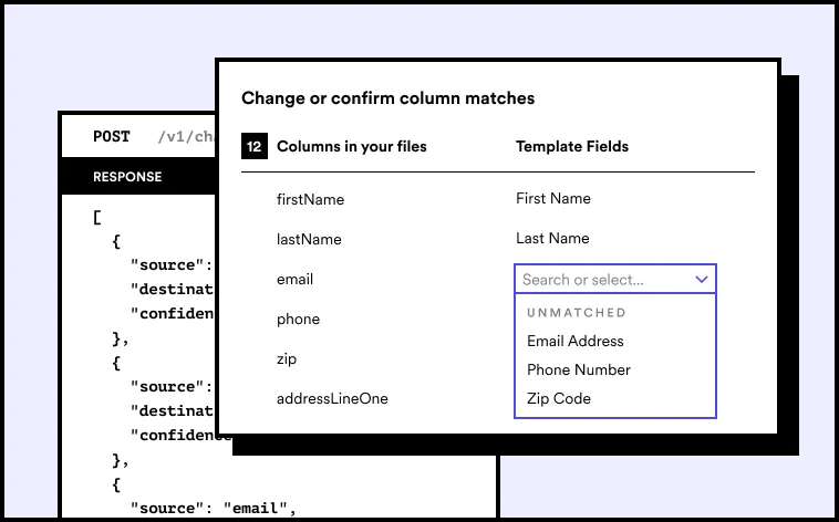 Map any two datasets